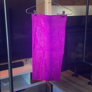 Pencil Skirt - Metallic Magenta